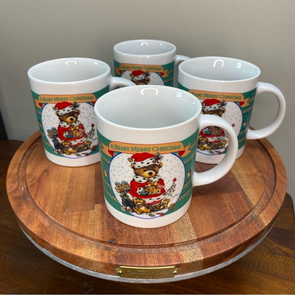 Christmas Bear mug set Vintage